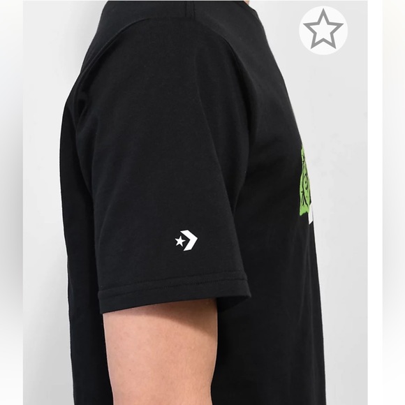 Converse 2000s Black T-Shirt With Embroidered Design 100% Cotton NWT Sz. Medium - Picture 4 of 9